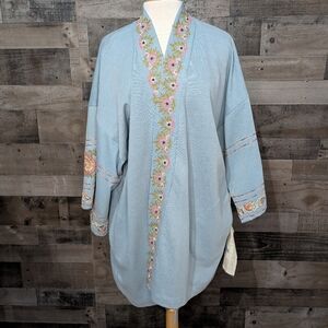 ARATTA  JULIETTE FRENCH TERRY Embroidered with Embellishment Kimono Jacket